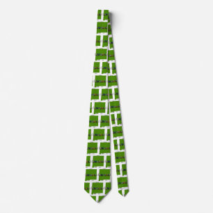State of Delaware Picture Text & Map Outline Tie