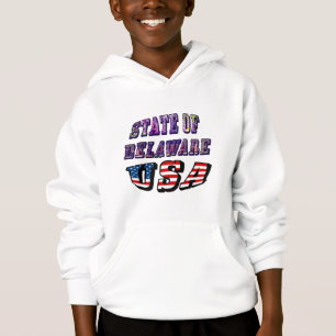 State of Delaware USA Photo & Flag Text