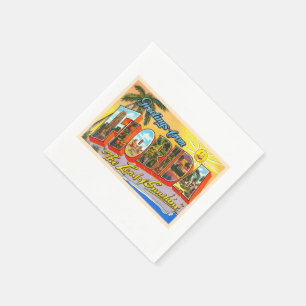 State of Florida FL Vintage Large Letter Postcard Napkin