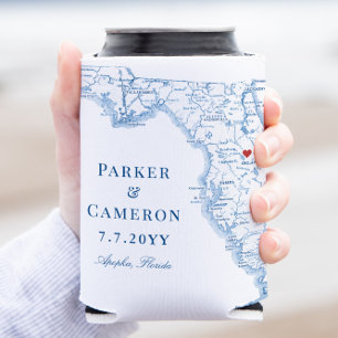 State of Florida Map Elegant Wedding Favour Drink Can Cooler