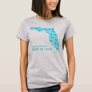 State of Florida Silhouette Hearts & Hometown T-Shirt