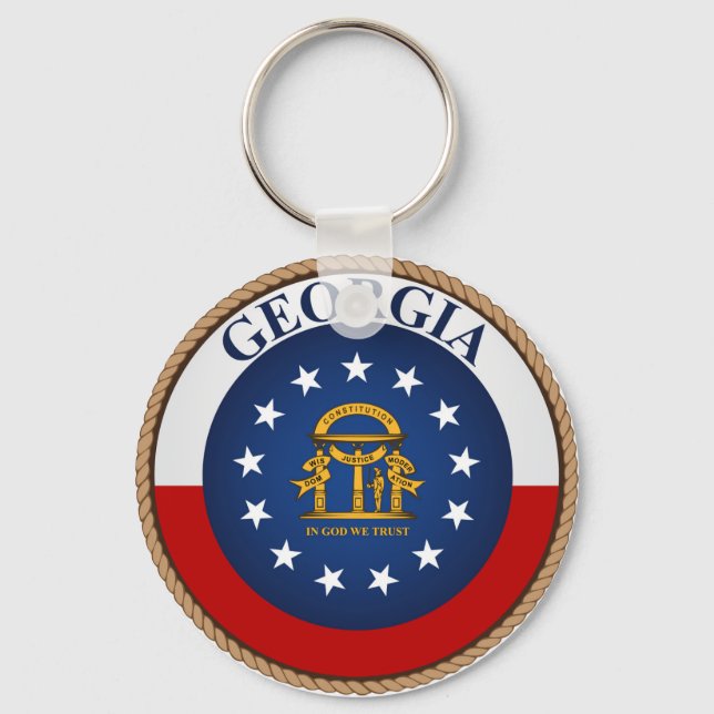 State of Georgia Flag Seal Keychain (Front)