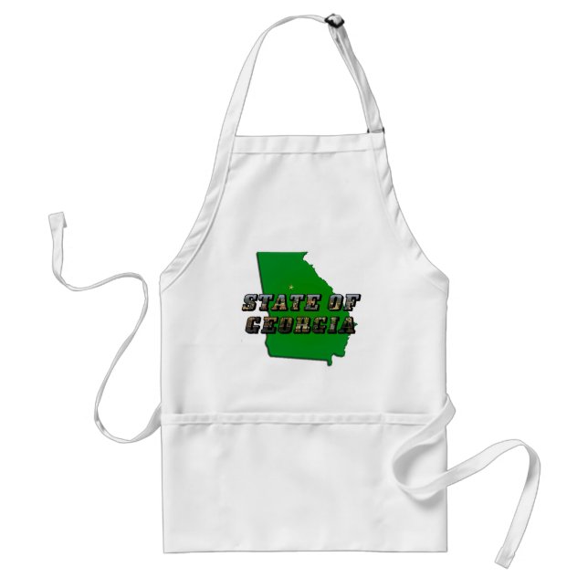 State of Georgia Map Outline and Picture Text Standard Apron (Front)