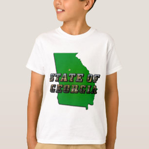 State of Georgia Map Outline and Picture Text T-Shirt
