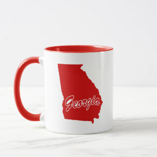 State Of Georgia Shape Red Mug