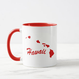 State Of Hawaii Shape Red Mug