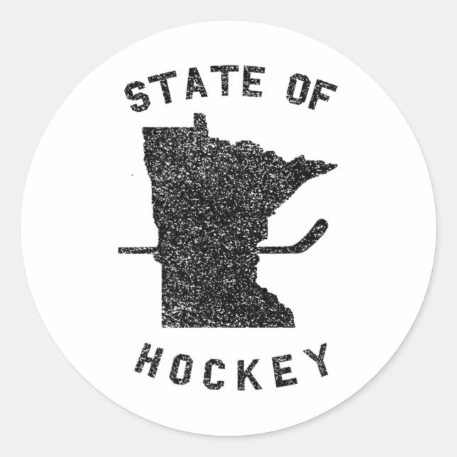 State Of Hockey Minnesota  Classic Round Sticker (Front)