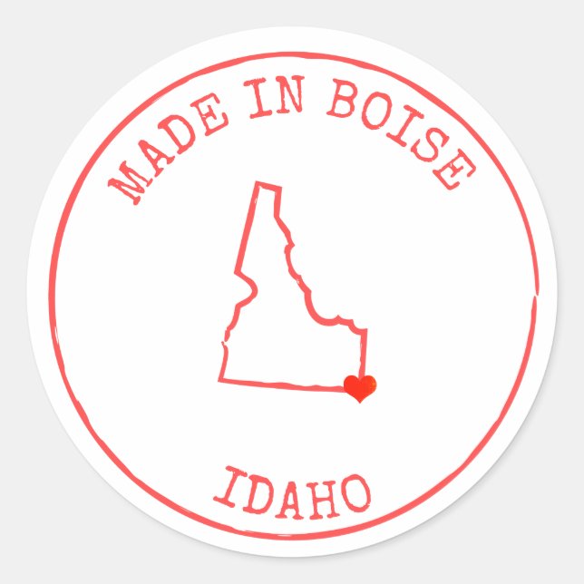 State of Idaho/Address/Business/Wedding Custom Classic Round Sticker (Front)