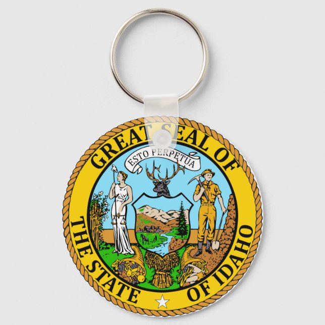 State of Idaho Flag Seal Key Ring (Front)