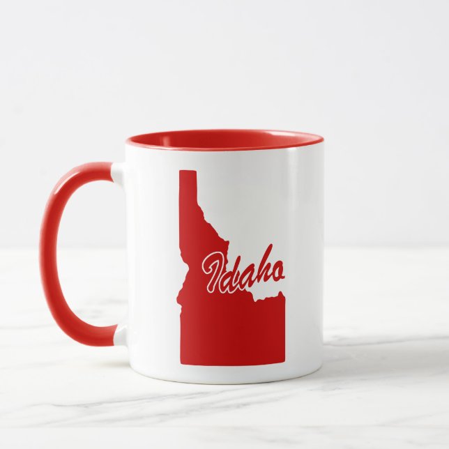State Of Idaho Shape Red Mug (Left)