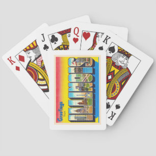 State of Illinois IL Vintage Large Letter Postcard Playing Cards