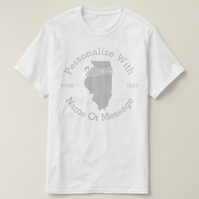 State Of Illinois PERSONALIZED T-shirt (Design Front)