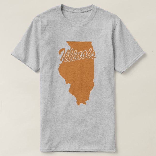 State Of Illinois Shape T-shirt (Design Front)