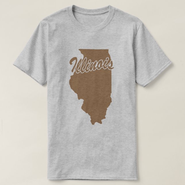 State Of Illinois Shape T-shirt (Design Front)
