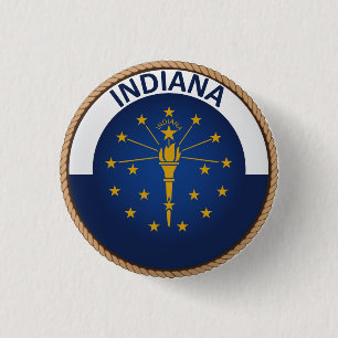 State of Indiana Flag Seal Button