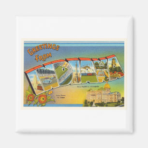 State of Indiana IN Old Vintage Travel Souvenir Magnet