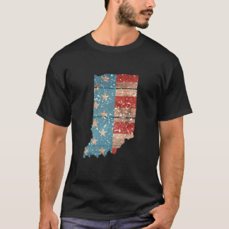 State of Indiana Patriotic USA Flag for Men Women  T-Shirt