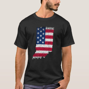 State of Indiana Patriotic USA Flag for Men Women T-Shirt