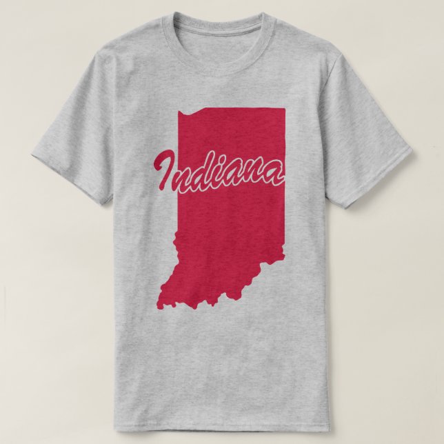 State Of Indiana Shape T-shirt (Design Front)
