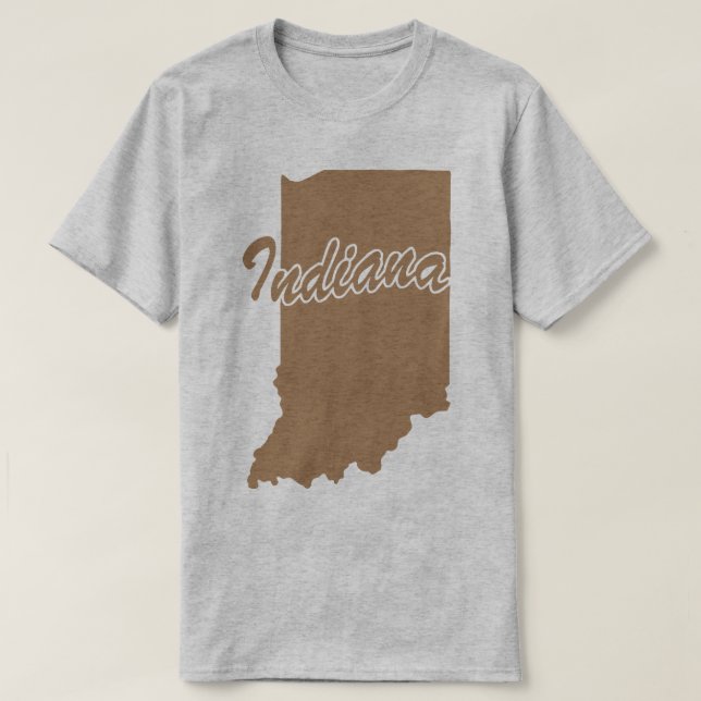State Of Indiana Shape T-shirt (Design Front)