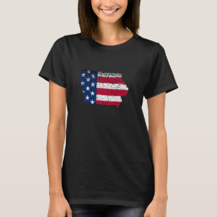 State of Iowa Patriotic USA Flag for Men Women Adu T-Shirt
