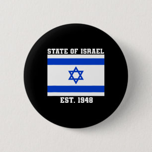 State Of Israel Flag Est. 1948 Independence Day 73 6 Cm Round Badge