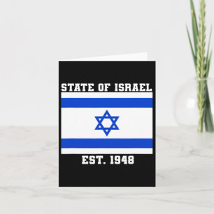 State Of Israel Flag Est. 1948 Independence Day 73 Card