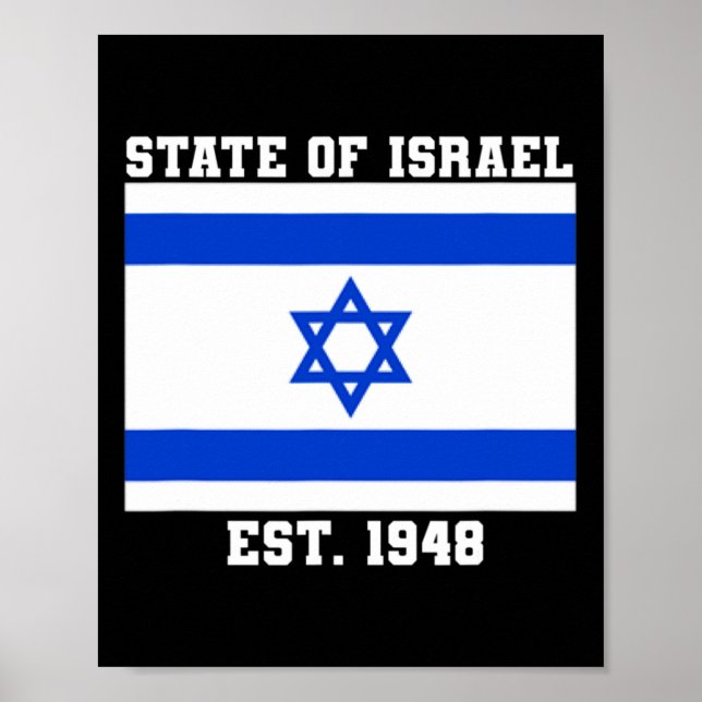 State Of Israel Flag Est. 1948 Independence Day 73 Poster (Front)