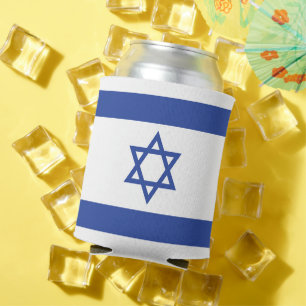 State of Israel Flag, Star of David Judaism Jewish Can Cooler