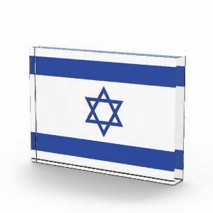 State of Israel Flag, Star of David Judaism Jewish Photo Block