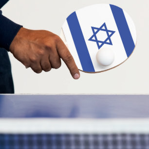 State of Israel Flag, Star of David Judaism Jewish Ping Pong Paddle