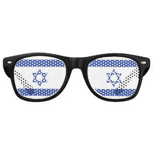 State of Israel Flag, Star of David Judaism Jewish Retro Sunglasses