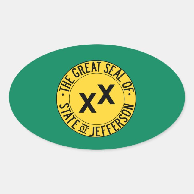 State of Jefferson Oval Sticker (Front)