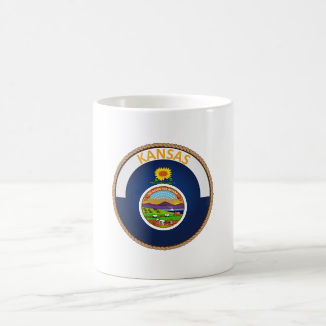 State of Kansas Flag Seal Coffee Mug (Center)