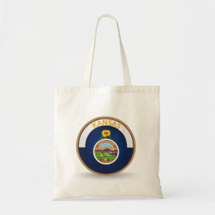 State of Kansas Flag Seal Tote Bag