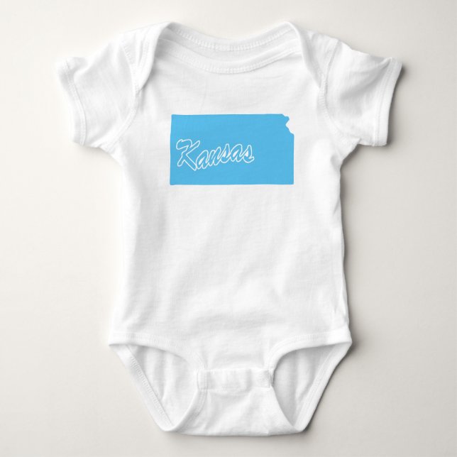 State Of Kansas Shape Baby Bodysuit (Front)