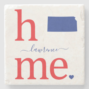 State of Kansas Stone Coaster
