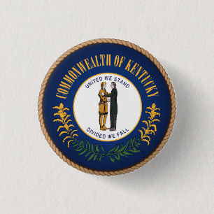 State of Kentucky Flag Seal Button