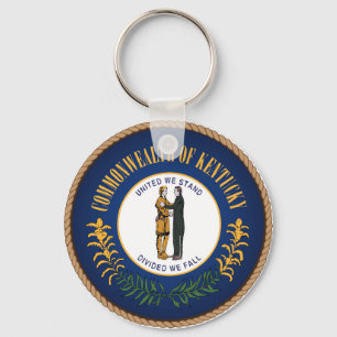 State of Kentucky Flag Seal Key Ring