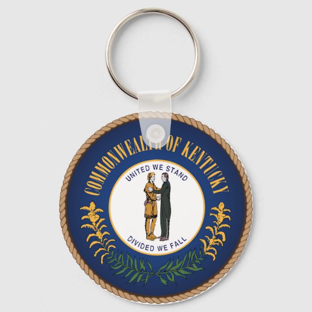 State of Kentucky Flag Seal Key Ring (Front)