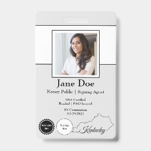 State of Kentucky Notary Public Badge with QR Code ID Badge