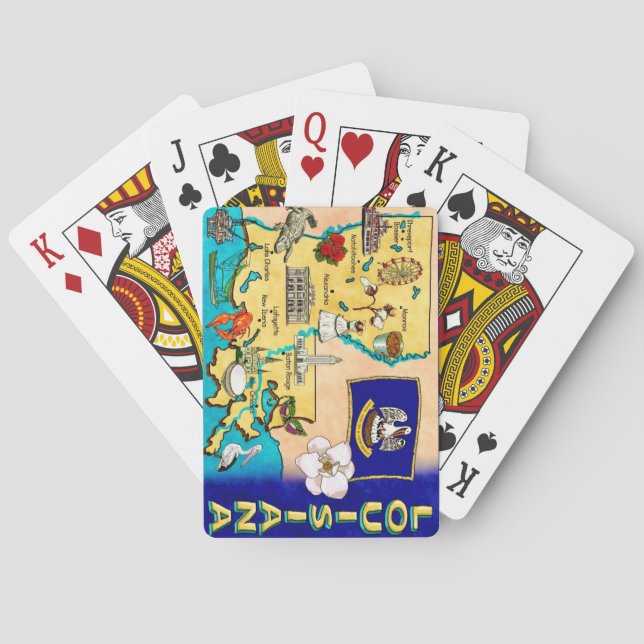 State of Louisiana Map Playing Cards (Back)