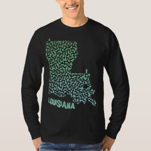 State of Louisiana Outline Maze & Labyrinth T-Shirt