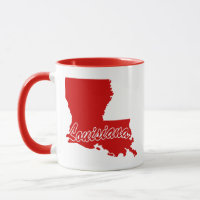 State Of Louisiana Shape Red Mug