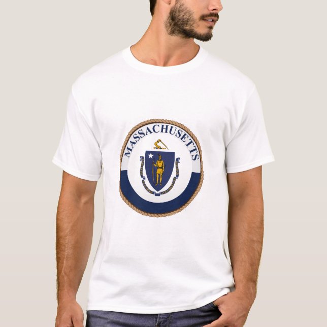 State of massachusetts Flag Seal T-Shirt (Front)