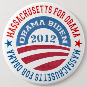 State Of Massachusetts For Obama-Obama Biden 2012 6 Cm Round Badge