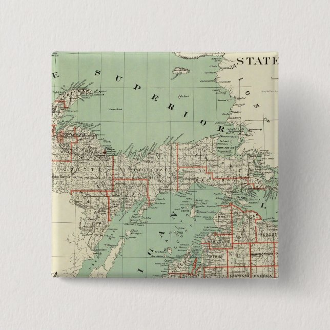 State of Michigan 15 Cm Square Badge (Front)