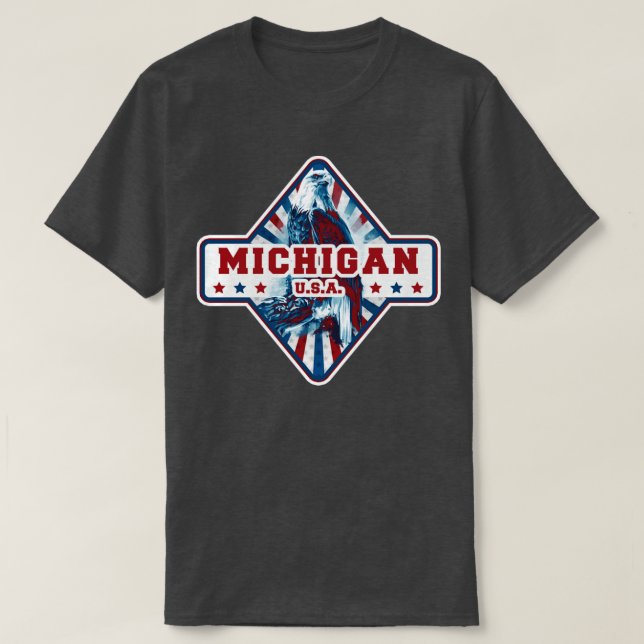 State of Michigan american eagle  T-Shirt (Design Front)
