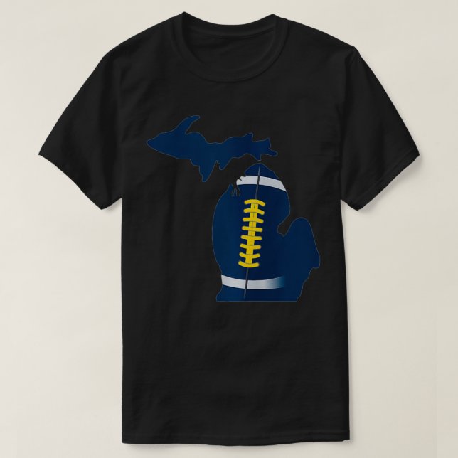 State of Michigan College Football clothing in yel T-Shirt (Design Front)