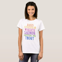 State of Michigan Fish Rainbow Text T-Shirt